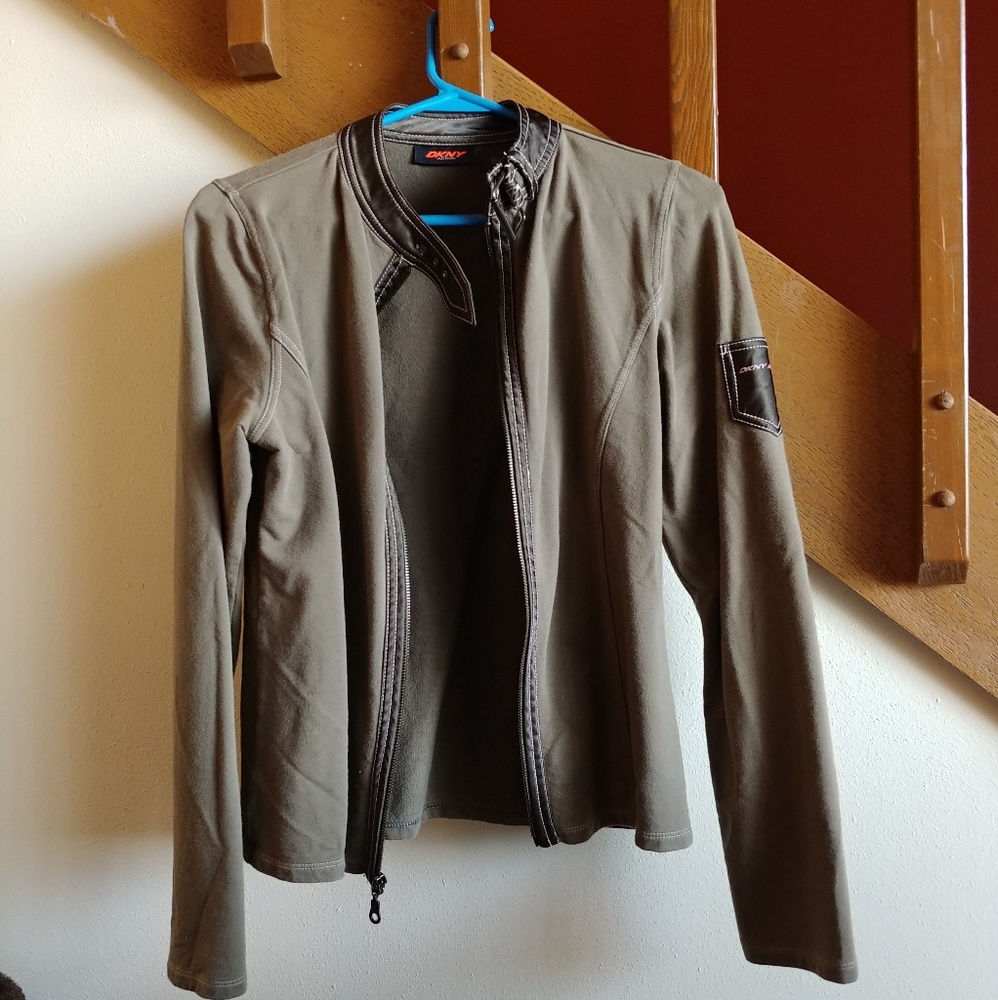 Sold Olive DKNY active zipped long sleeve